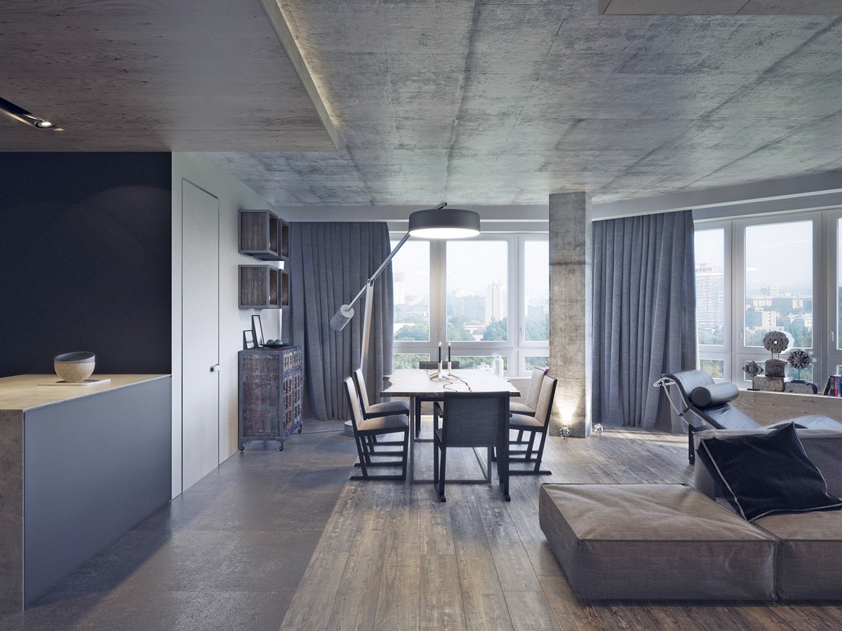 concrete-and-wood-living-room