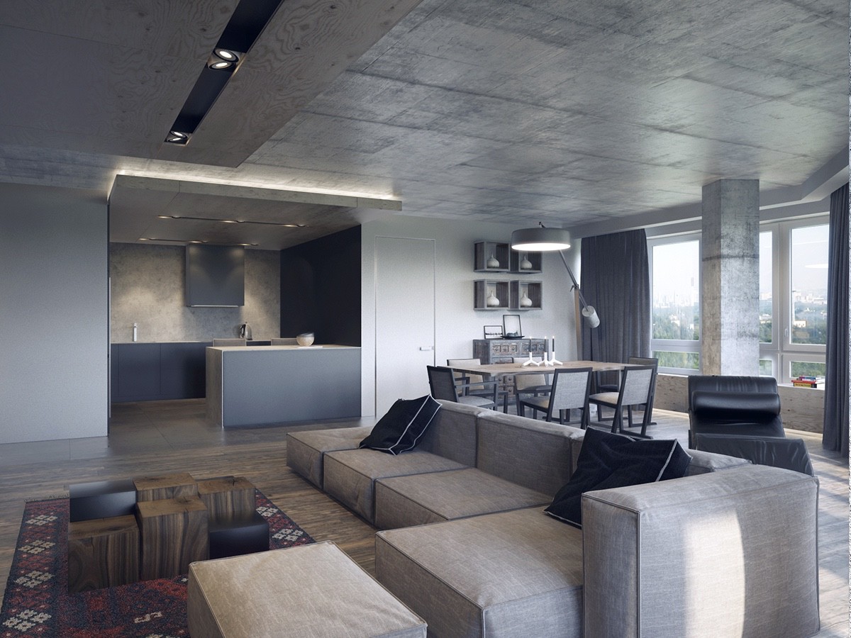 industrial-interior-with-dark-accents